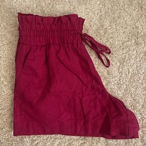 Magenta Fabric Shorts